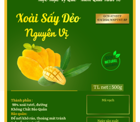 Xoài sấy dẻo nguyên vị Đức Liêm, hộp pet 500gr (nhãn xanh Đặc sản Bình Phước)