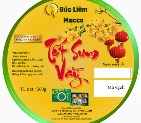 Macca Đức Liêm, hộp tròn 500gr (nhãn vàng Tết sum vầy)