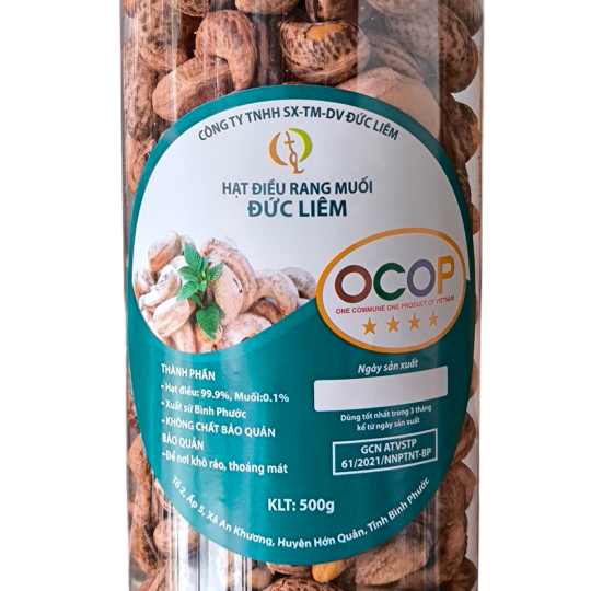 Điều rang muối size vip OCOP 4 sao (Hộp pet 500g)