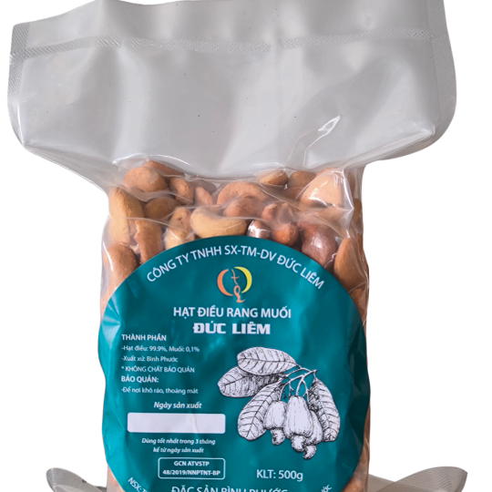 Điều rang muối túi hút chân không sạch lụa 500g