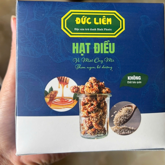 Hạt điều vị mật ong mè hộp lễ 100gr